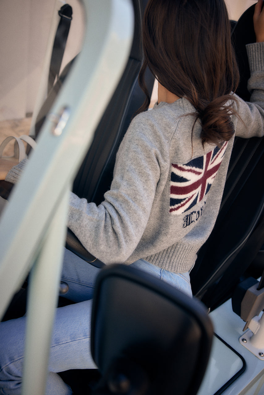 City-Pullover – London Intarsia Grau