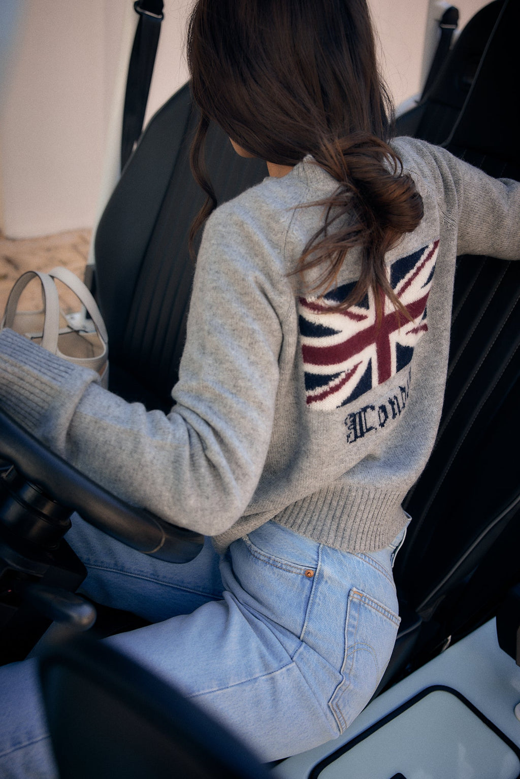 City-Pullover – London Intarsia Grau