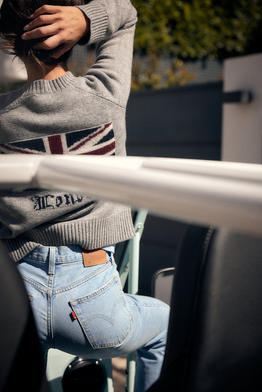 City-Pullover – London Intarsia Grau