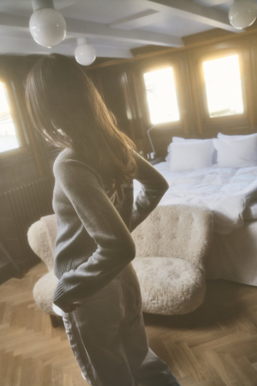 City-Pullover – London Intarsia Grau