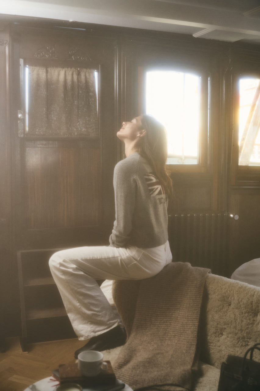 City-Pullover – London Intarsia Grau