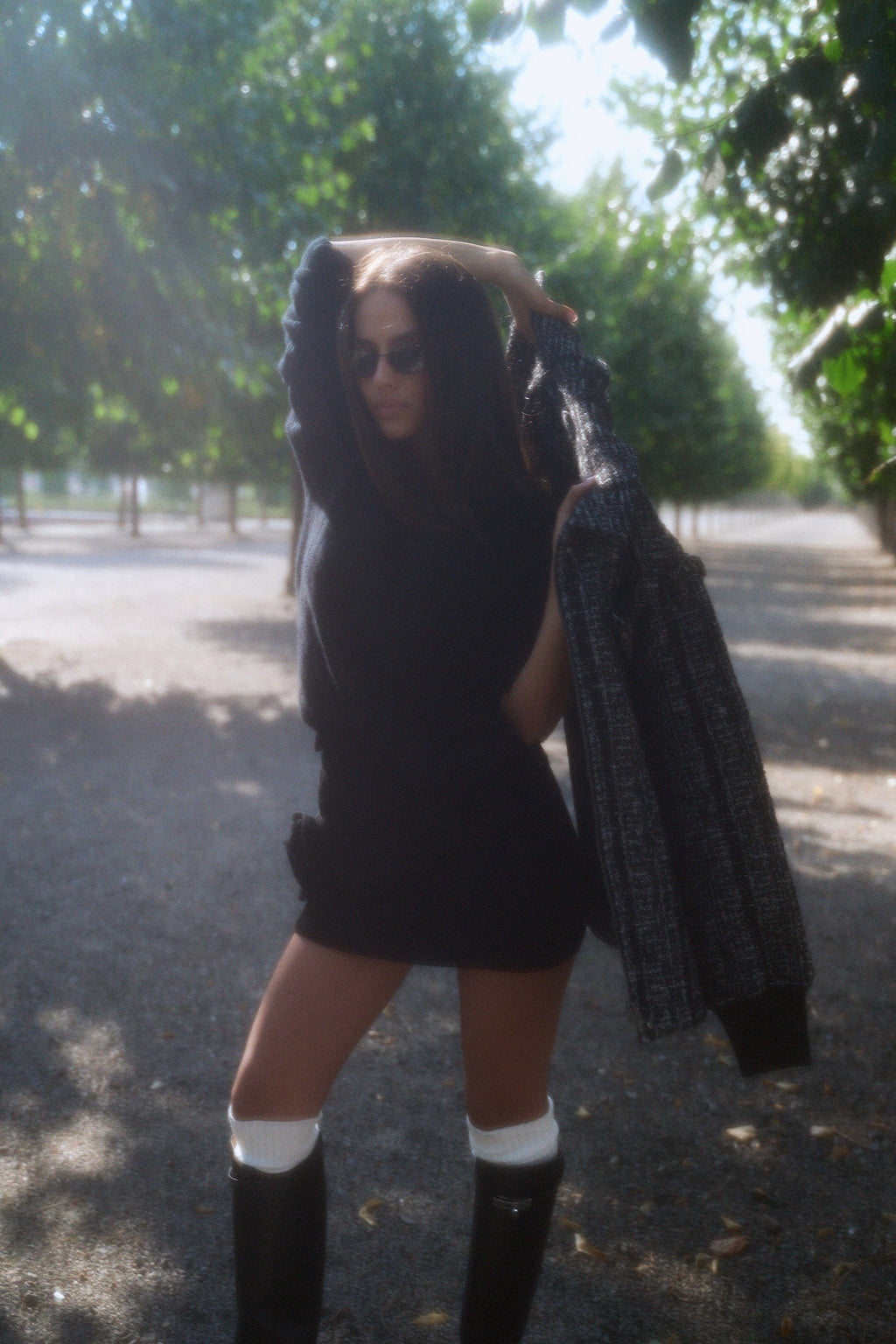 Zopfmusterpullover schwarz