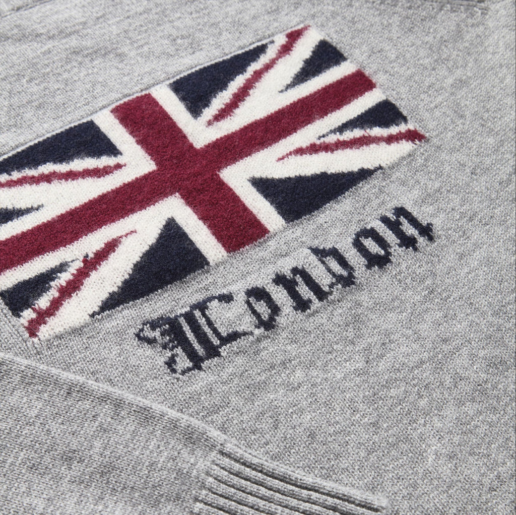 City-Pullover – London Intarsia Grau